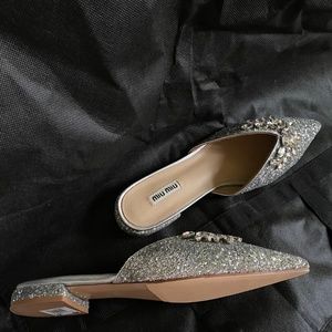 Dazzling Cinderella slippers. Miu Miu is the brand than never disappoints